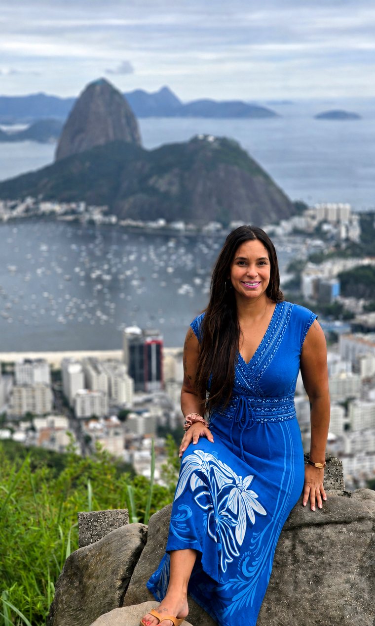 Leni above Guanabara Bay in Rio de Janeiro